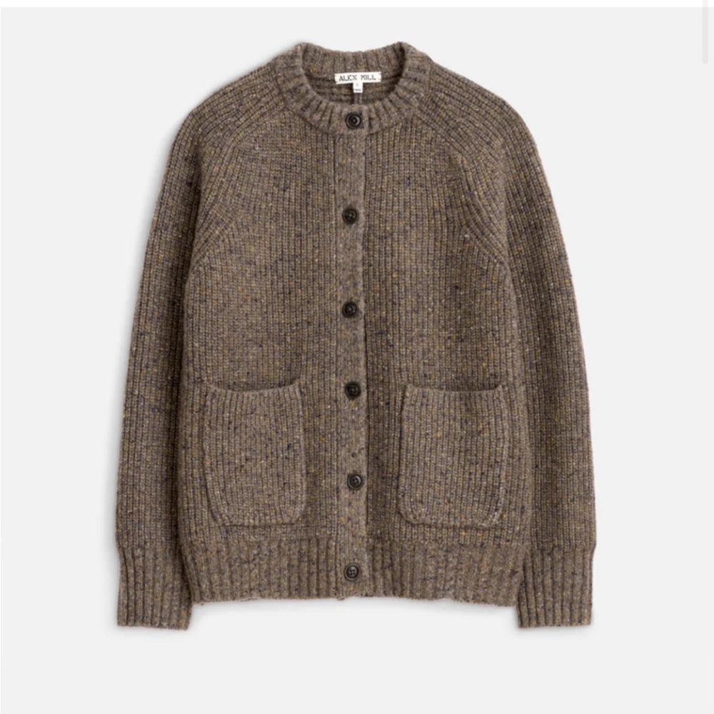 Alex Mill Chunky Rib Cardigan In Donegal